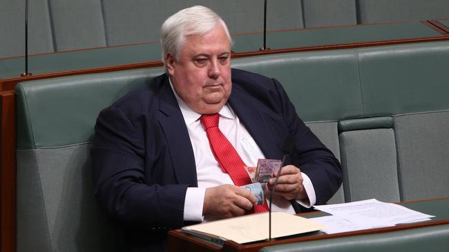 Clive Palmer in question time yesterday. Picture: Gary Ramage