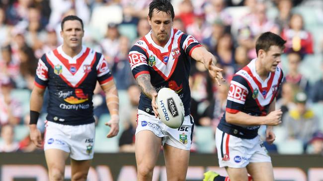 The Roosters left it tale to beat the Titans. (AAP Image/David Moir)