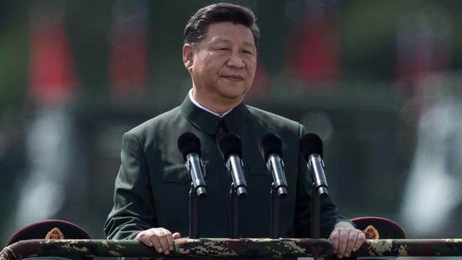 China's President Xi Jinping inspects People's Liberation Army soldiers at a barracks. Picture: AFP