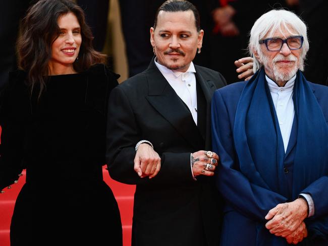 Depp got support from director Maïwenn and French actor Pierre Richard. Picture: Christophe Simon/AFP