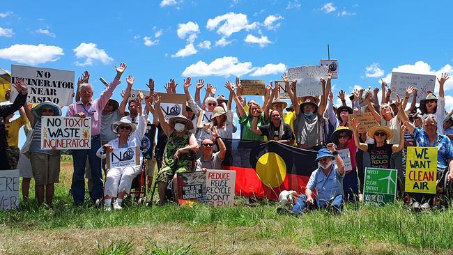 Residents against the Richmond Valley Incinerator protesting. Picture: Contributed