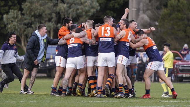 Lyndhurst players celebrate their win. Picture: Valeriu Campan