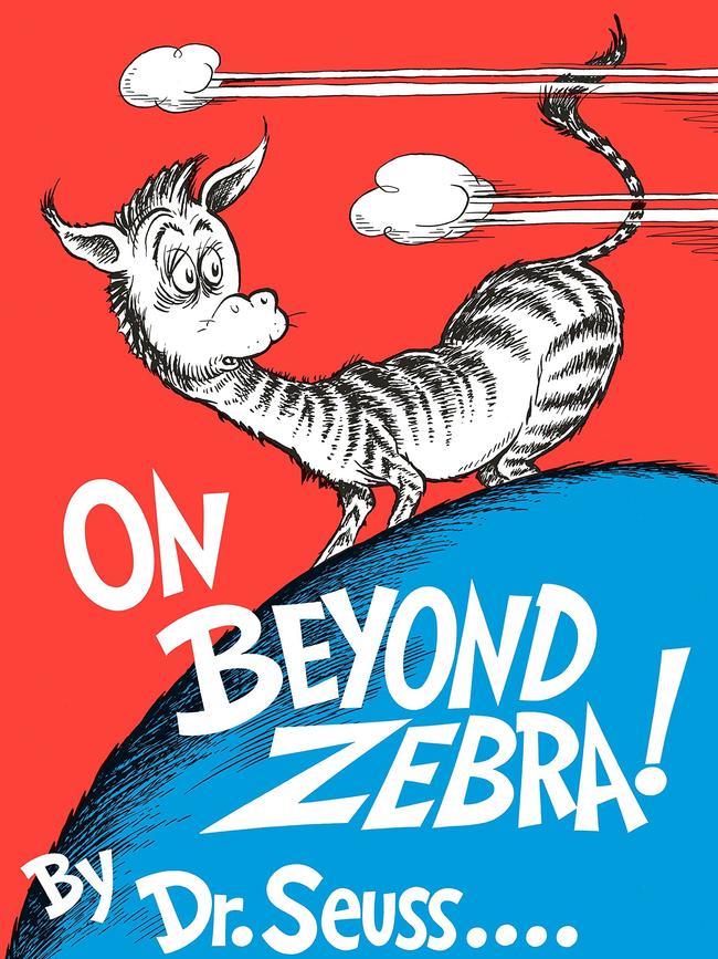 Book cover of Dr Seuss' "On Beyond Zebra".