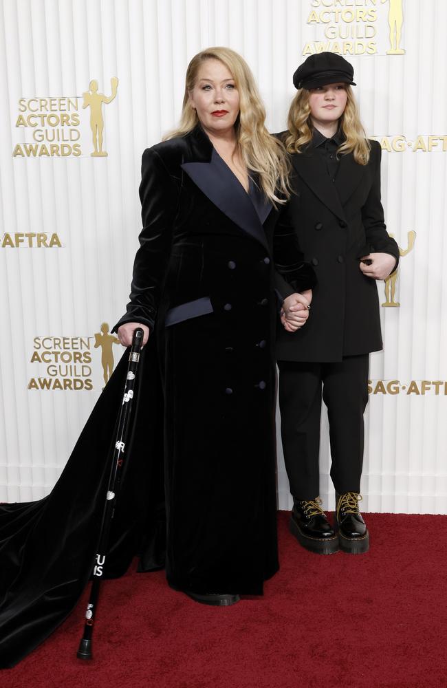 Christina Applegate and Sadie Grace LeNoble have graced red carpets together. (Photo by Frazer Harrison/Getty Images)