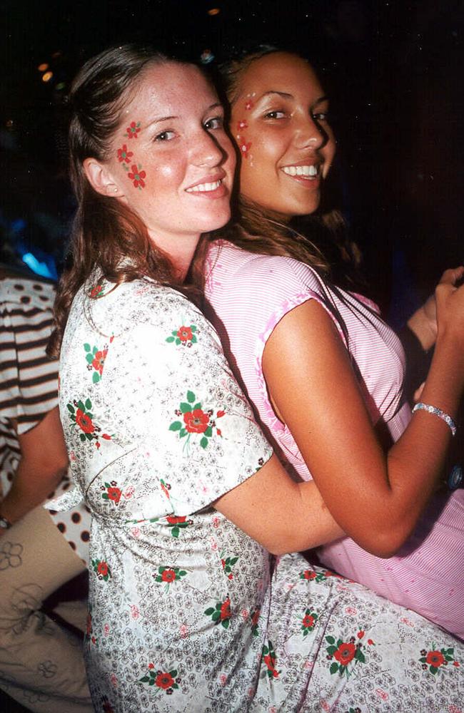 Amy Webb and Louise Tomlinson at Cocktails and Dreams, 2000.