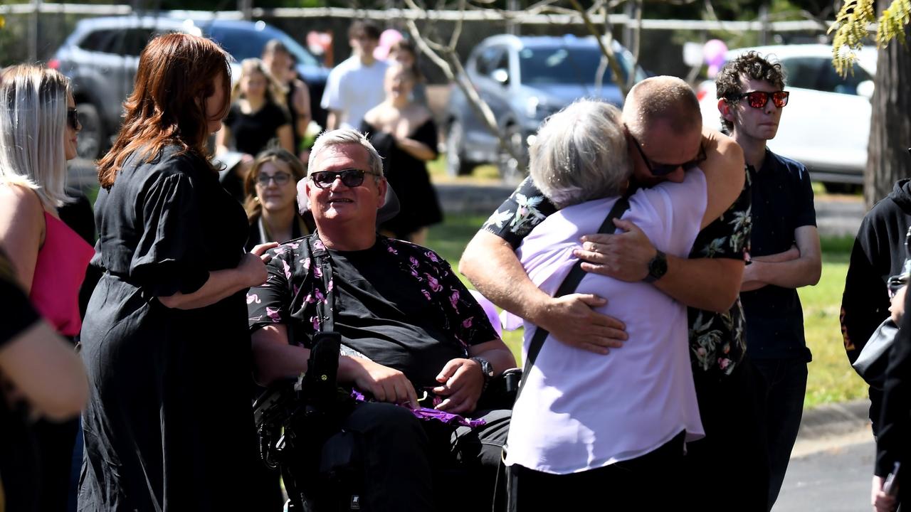 Family and friends gathered at the church. Picture: Backgrid via NCA NewsWire