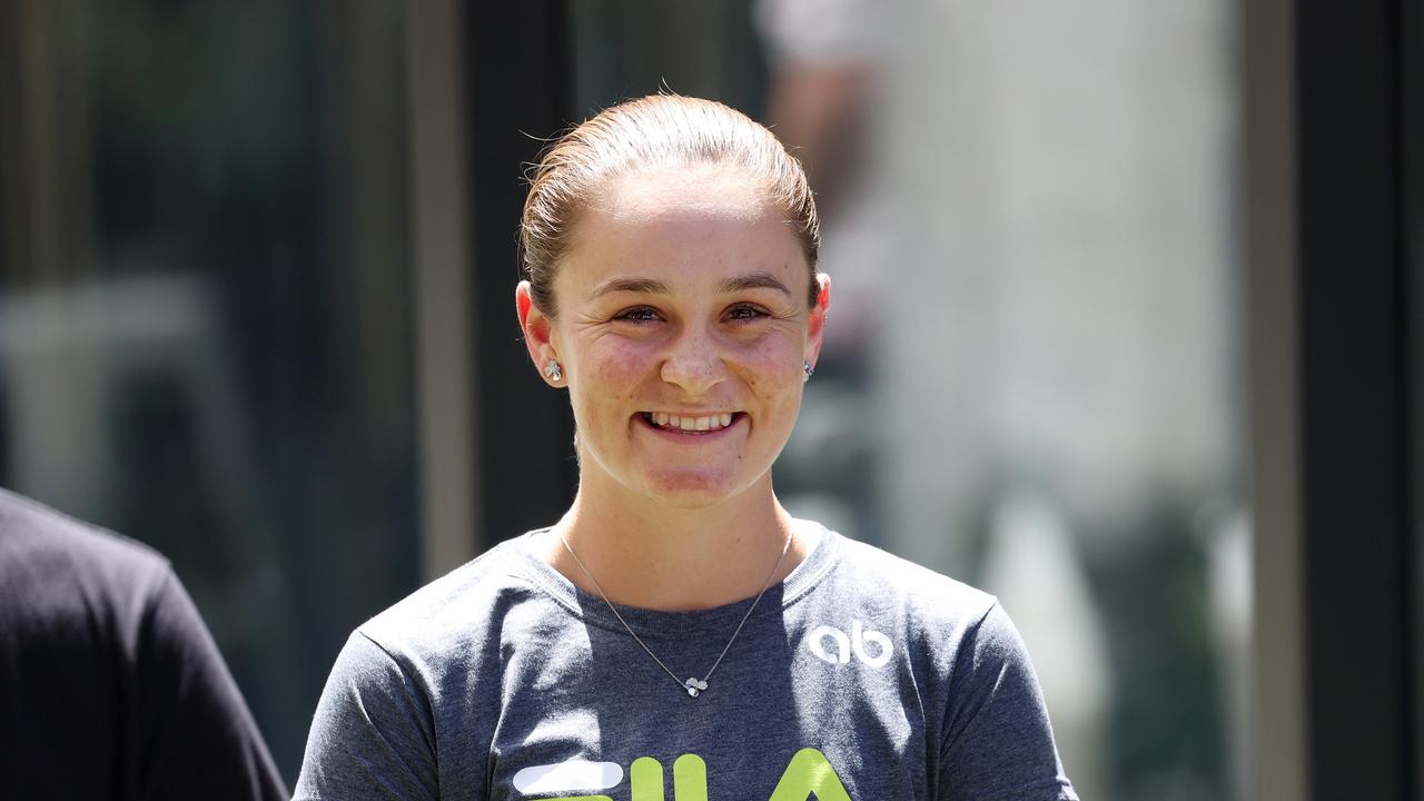 Ash Barty during her retirement press conference. Picture: Liam Kidston.