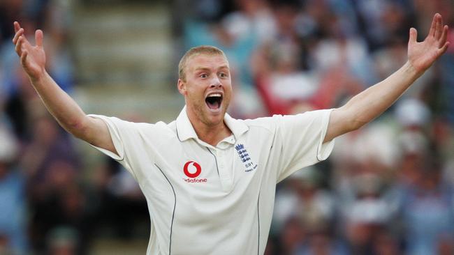 Andrew Flintoff on day two of the second Ashes Test at Edgbaston in 2005. Photo: Phil Hillyard