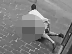 Frame Grab from CCTV of AFL player Jackson Williams' attack on a nurse in the Melbourne CBD was captured in full on CCTV.