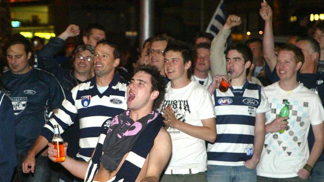 AFL Grand Final 2007 celebrations in the street.