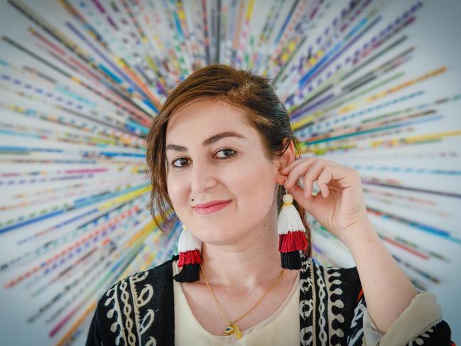 Bahar Salehi  is a Kurdish migrant who makes handmade jewellery, this is for our Love Local feature on local migrants. 27th November 2017. (AAP/ROY VANDERVEGT)