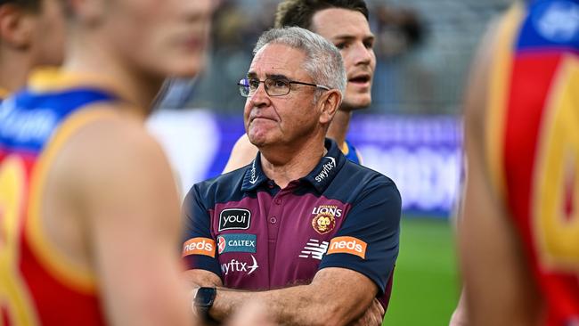 Chris Fagan wants improvement from his Brisbane Lions team. Picture: Daniel Carson/AFL Photos via Getty Images