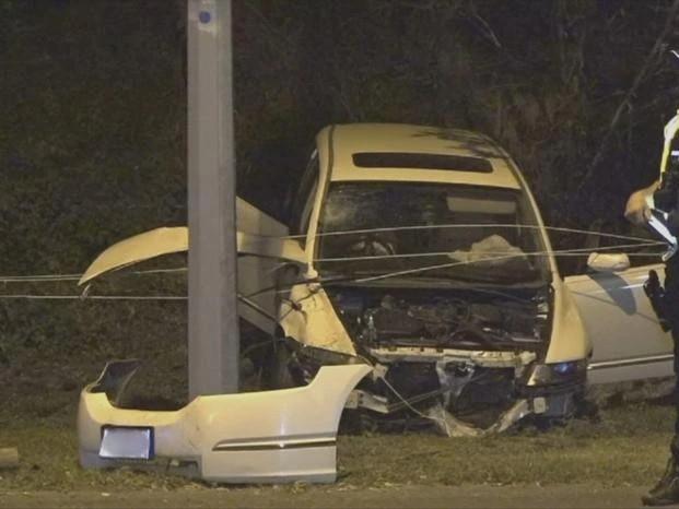 A 9-year-old boy has died after he was rushed to the Gold Coast University Hospital with his father when  a car ploughed into them on Wednesday.The pair were riding an e-bike with their family when a Honda Odyssey ran into the boy and his father at the Robina Town Centre about 6.11pm. Picture: 7News