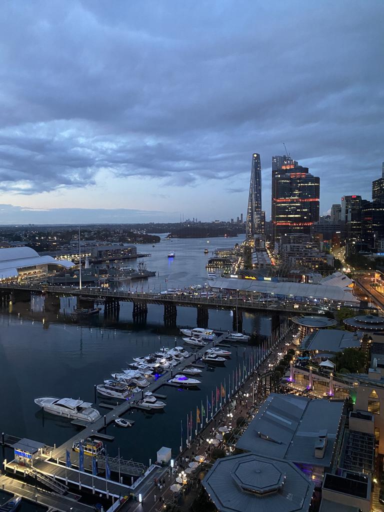 The view from some rooms at the W Sydney on dusk.