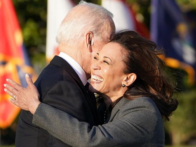 Harris and Biden embrace amid rift rumours