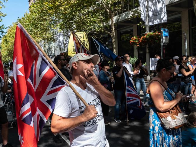 Tanya Davies addressed the crowd. Picture: NCA NewsWire / Flavio Brancaleone