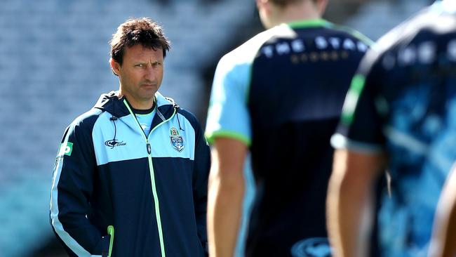 Coach Laurie Daley during the NSW Blues Origin team training.