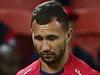Quade Cooper leaves the field. The Queensland Reds vs the Melbourne Rebels at Suncorp Stadium in Brisbane. Pic Peter Wallis