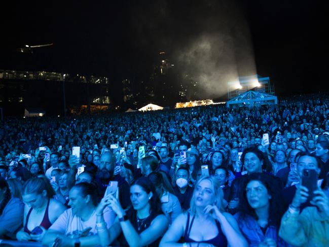 US singer Teddy Swims performs at Riverstage. Picture: Grace Kessels