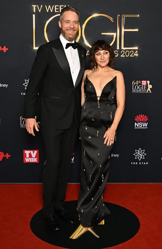 With husband Hamish Blake, left, at the Logies in Sydney last month. Picture: Getty Images