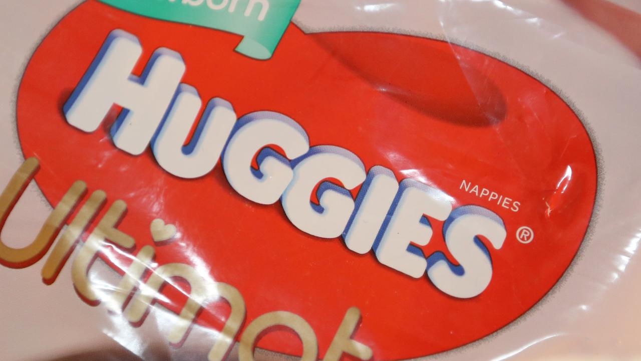 A stock image of Huggies Nappies packaging in Sydney, Wednesday, April 3, 2019. Kimberley-Clark has announced it's shutting down the Sydney plant which makes Huggies nappies with manufacturing to be moved offshore by late July. (AAP Image/Danny Casey) NO ARCHIVING