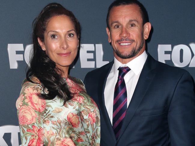 Trish and Matthew Johns at the Foxtel 2014  Program Launch held at The Sydney Entertainment Centre.