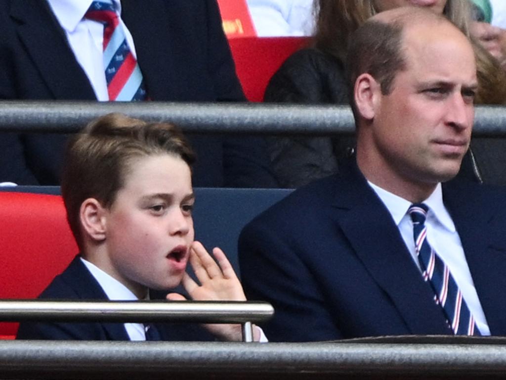 The royals watched a football match between Manchester City and Manchester United at Wembley stadium. Picture: JUSTIN TALLIS / AFP