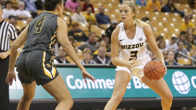 Sophie Cunningham, seen here playing for the University of Missouri, is on her way to the Melbourne Boomers