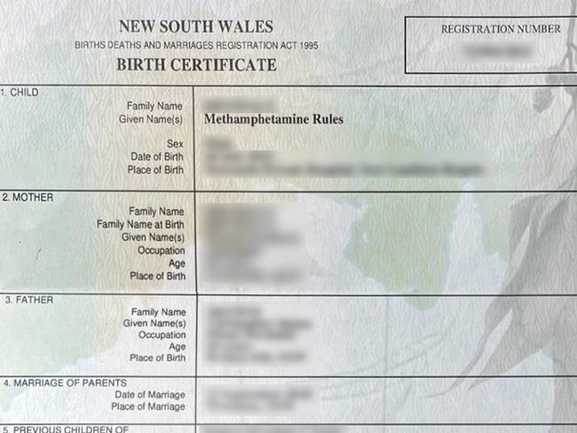 The official birth certificate arrived in the mail.