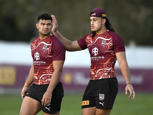 Queensland State of Origin players David Fifita and Tino Fa'asuamaleaui Picture NRL photos