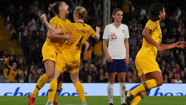 Clare Polkinghorne was the hero for the Matildas. Picture: Getty.