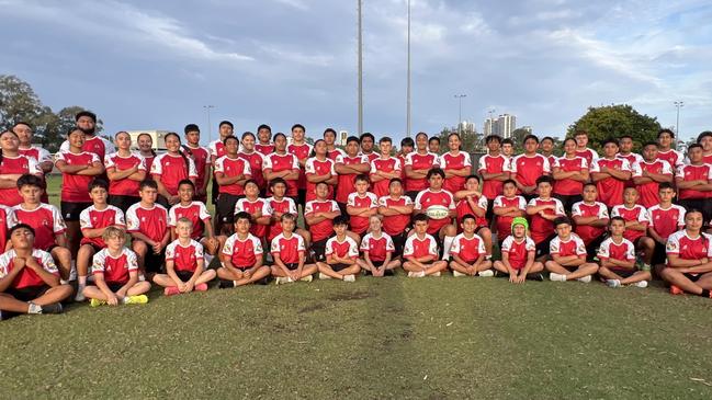 Tonga Rugby's last training before the 2024 Pacific Youth Rugby Festival in Moreton Bay. Players from U10s, U12s, U14s and U16s pictured.