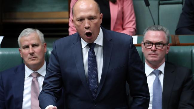 Peter Dutton during Question Time. Picture: Gary Ramage.