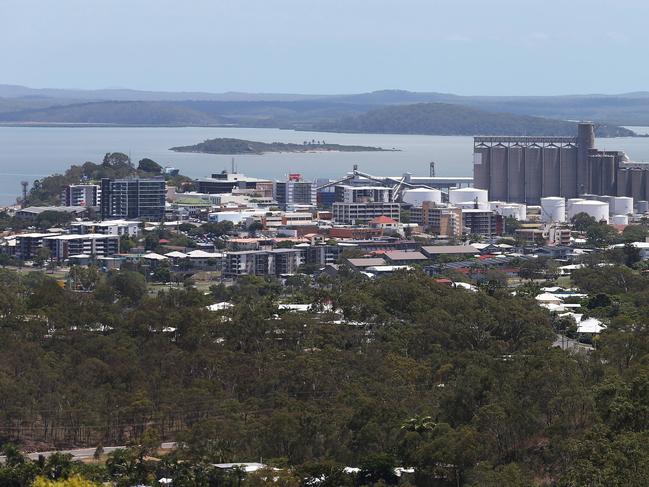 Generic views of Gladstone port , harbour , coal loading facility , , city centre , new building development , harbour . Gladstone QLD