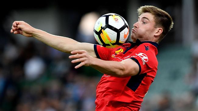 Ryan Strain has impressed since making his Adelaide United debut earlier this A-League season. Picture: Stefan Gosatti/Getty Images