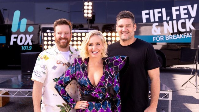 Brendan Fevola with his Fox colleagues. Photo: Supplied