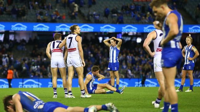 It was another devastating loss for North Melbourne, again, by less than a kick against Fremantle.