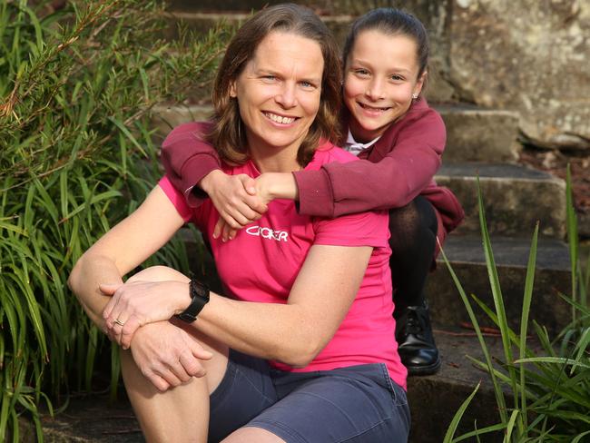 Christine Phillips, pictured with her daughter Georgia, is using the PRP injections after tearing her right hamstring. Picture: Tim Hunter