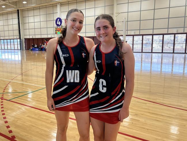 Tahlia Anderson and Tayla Lucas of St Pat's College