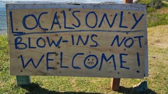 One of the signs posted at Sandon Point Beach in Wollongong.