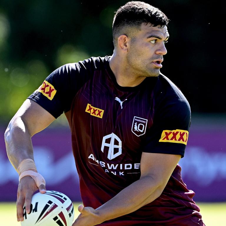 David Fifita runs out on Wednesday night. Picture: Bradley Kanaris/Getty Images