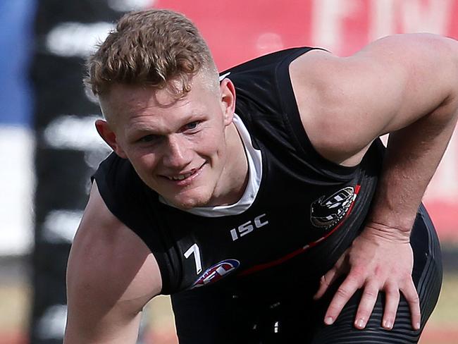 Collingwood training at Olympic Park.  Adam Treloar at training today   . Pic: Michael Klein