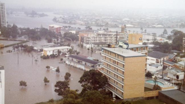 Picture supplied by Christine Leaves of flooding in Surfers Paradise on 26th January 1974