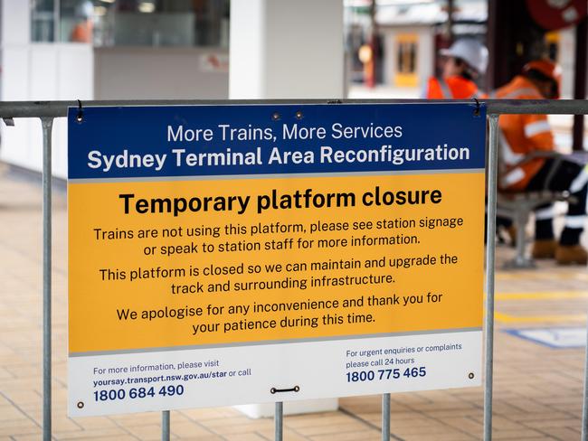 Platforms remain closed as industrial work continues at Central Station in Sydney.Photo: Tom Parrish