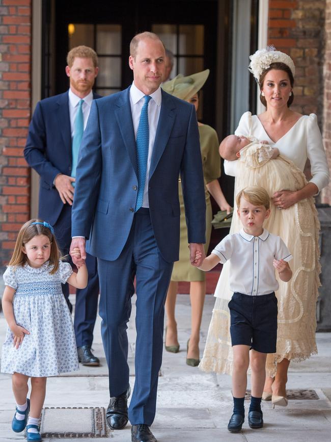 The Royals arrive for the christening of Prince Louis in 2018. Picture: Getty