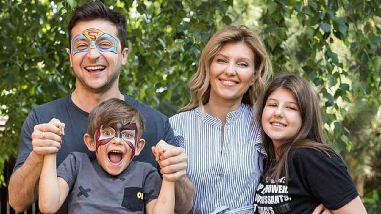 Olena Zelenska with husband Volodymyr Zelensky and their children. Picture: Instagram @olenazelenska_official.