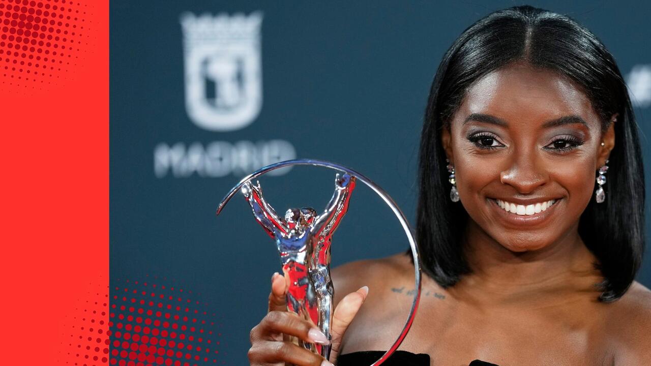 Simone Biles and Mondo Duplantis win sportswoman and sportsman of the year awards at Laureus ceremony in Madrid