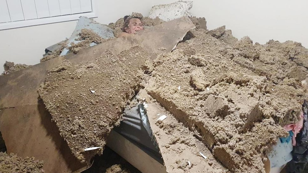 Melissa Ware sustained multiple injuries after a ceiling collapsed. Picture: Supplied to The Courier Mail