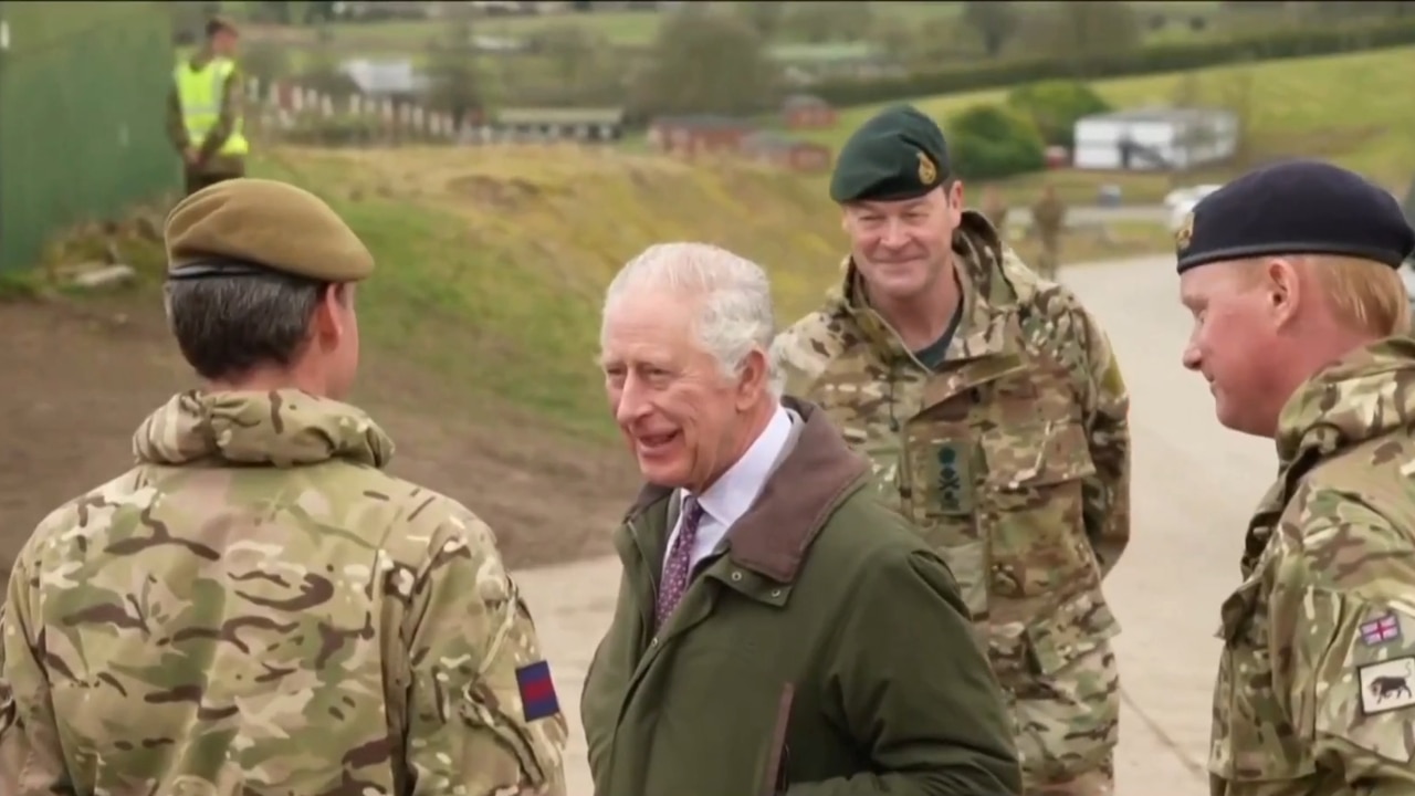 King Charles meets Ukrainian troops training in the UK