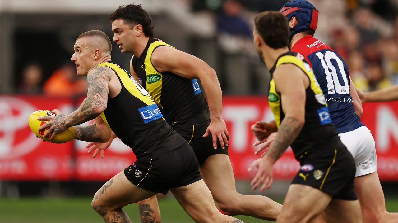 Dustin Martin was a spark for the Tigers but they couldn’t get the chocolates. Picture: Michael Klein